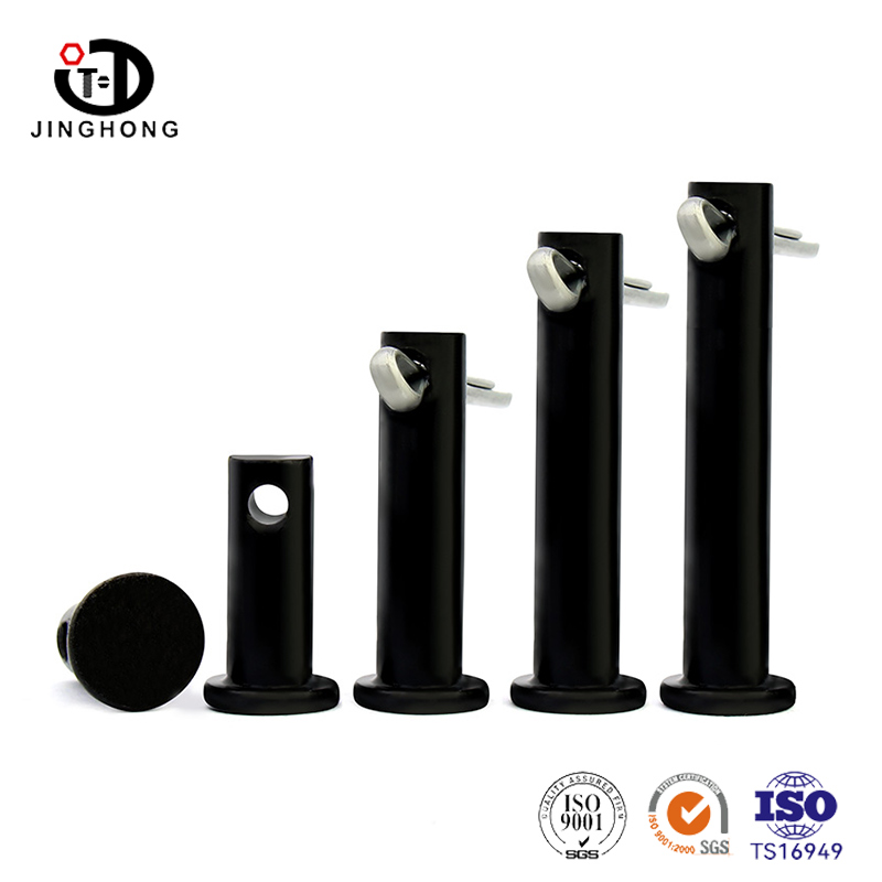 Schwarzer Gabelkopfstift mit flachem Kopf