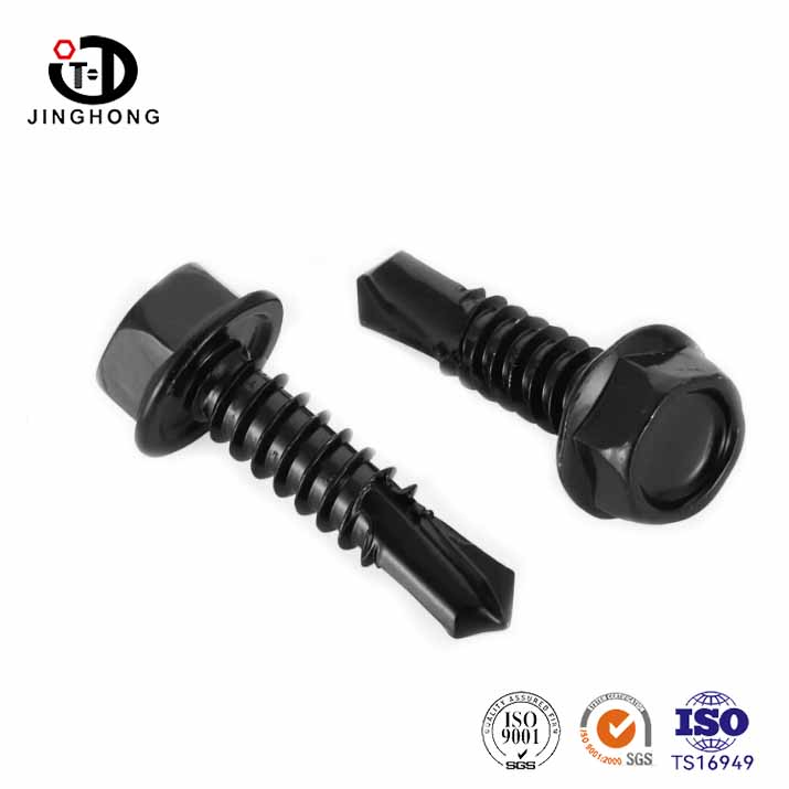 Hexagon Flansch Black Self -Tipp -Bohrschraube