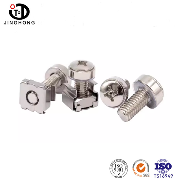 Kreuzschlitz-Flachkopf-Kronenkombinationsschraube aus Edelstahl